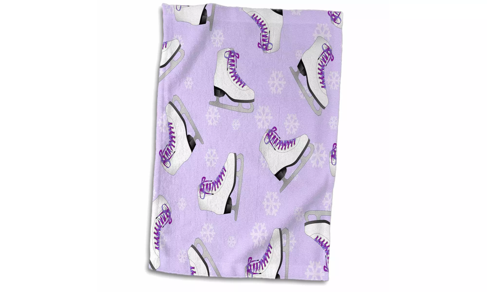  Towel - Figure Skating - Skate and Snowflake Print - Pale Purple - 15 by 22-in - Primary Image