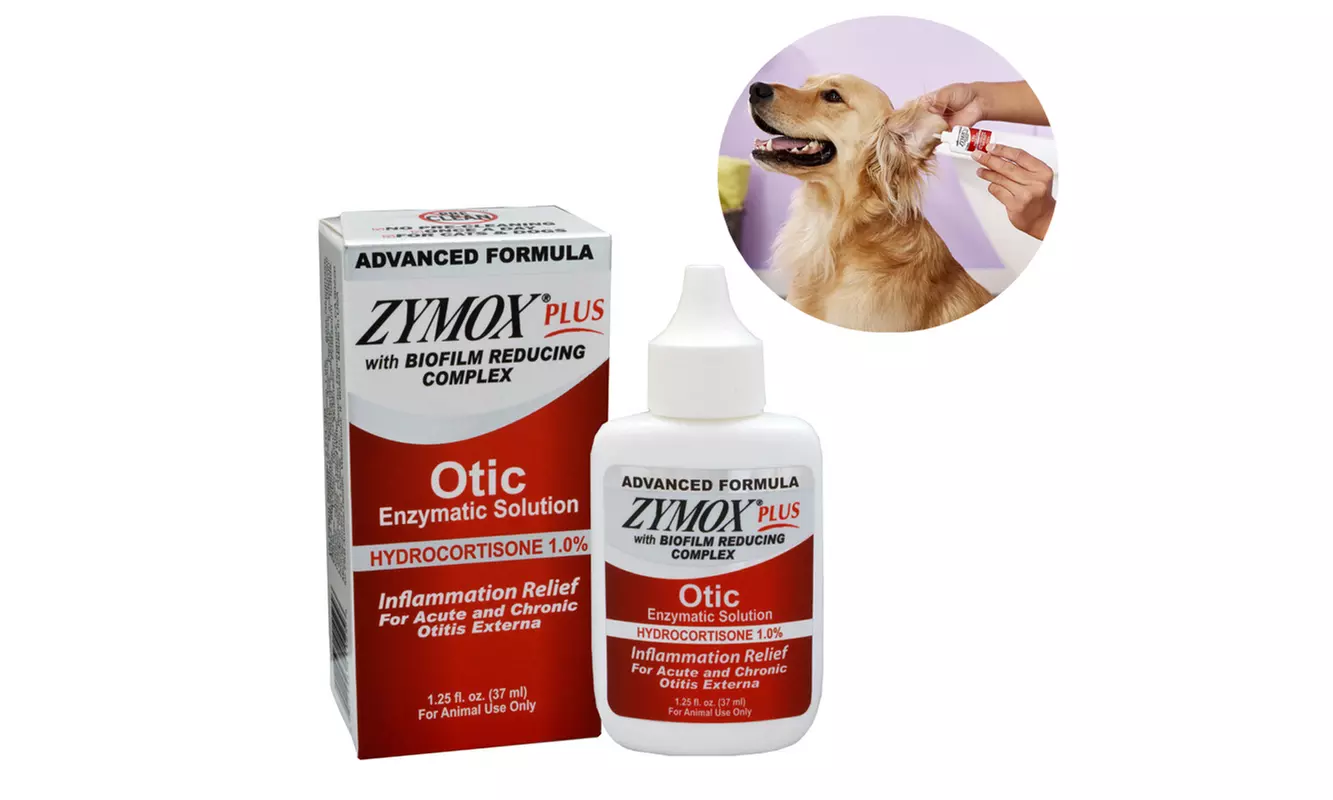 Zymox Plus Advanced Formula 1% Hydrocortisone Otic Dog & Cat Ear Solution,1.25oz - Primary Image