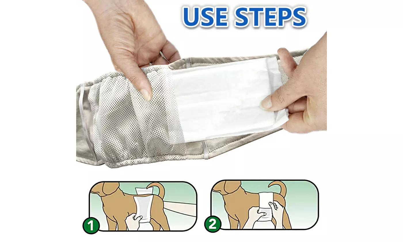 Dog Belly Manner Band Wraps Nappies Reusable Washable Male Dog (3 Pack)