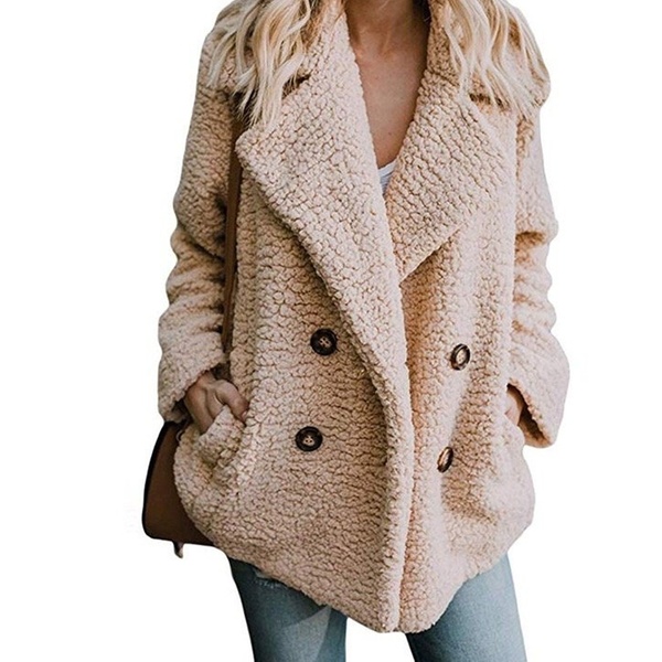 women's sherpa pea coat