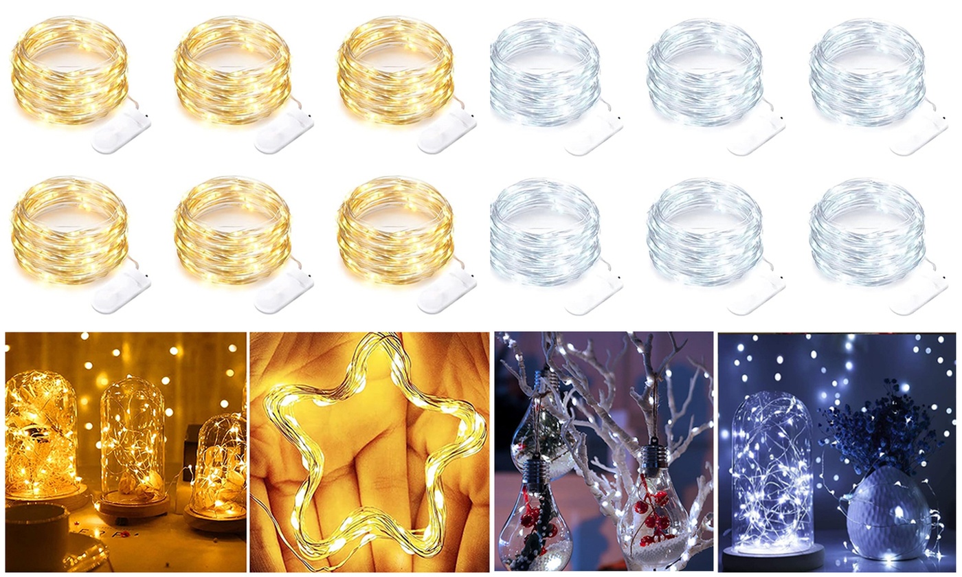 6 Pack 7ft Fairy String Lights 20 LED Firefly Starry Lights Battery Operated 