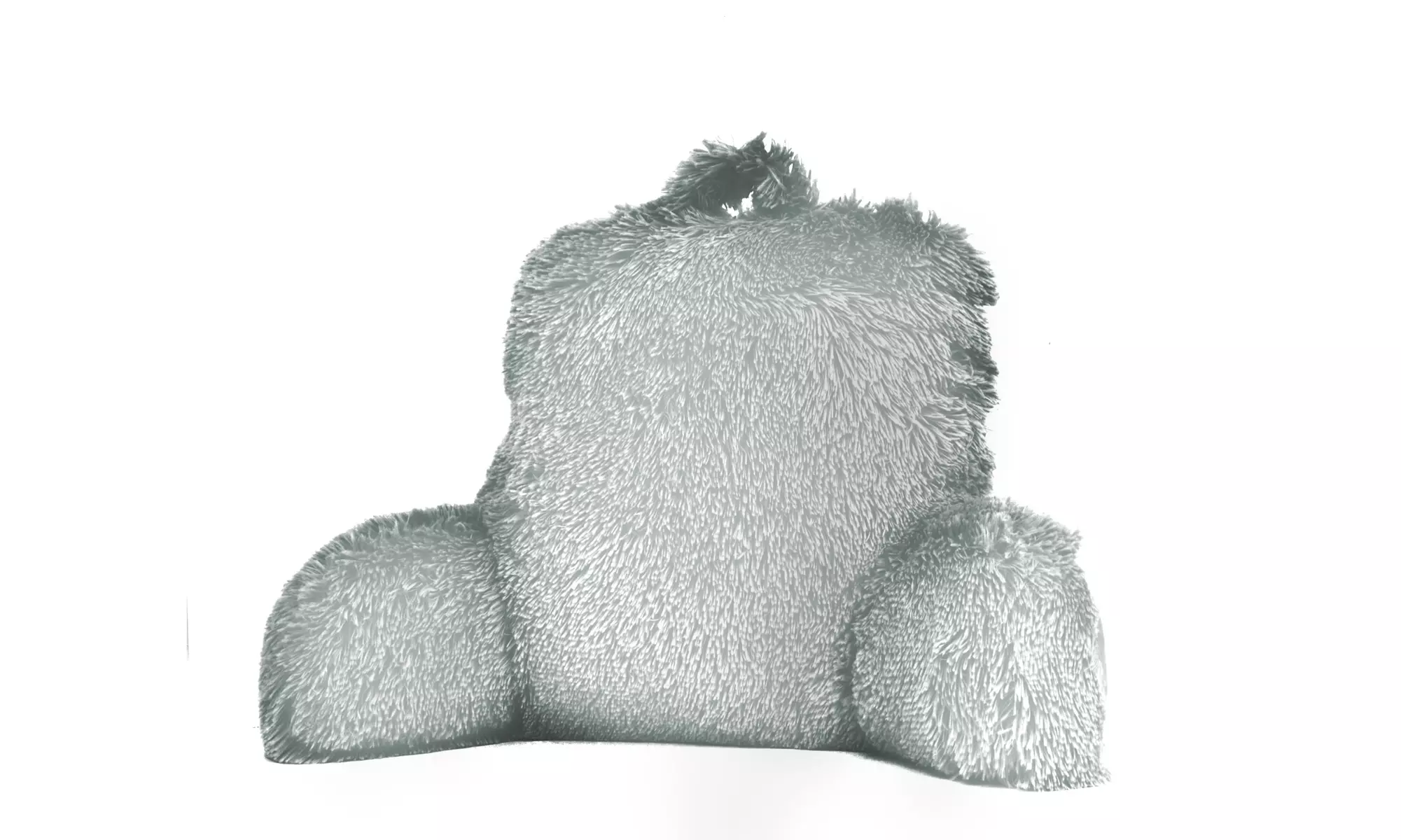 Mainstays Long Hair Faux Fur Backrest Pillow, Gray - Primary Image