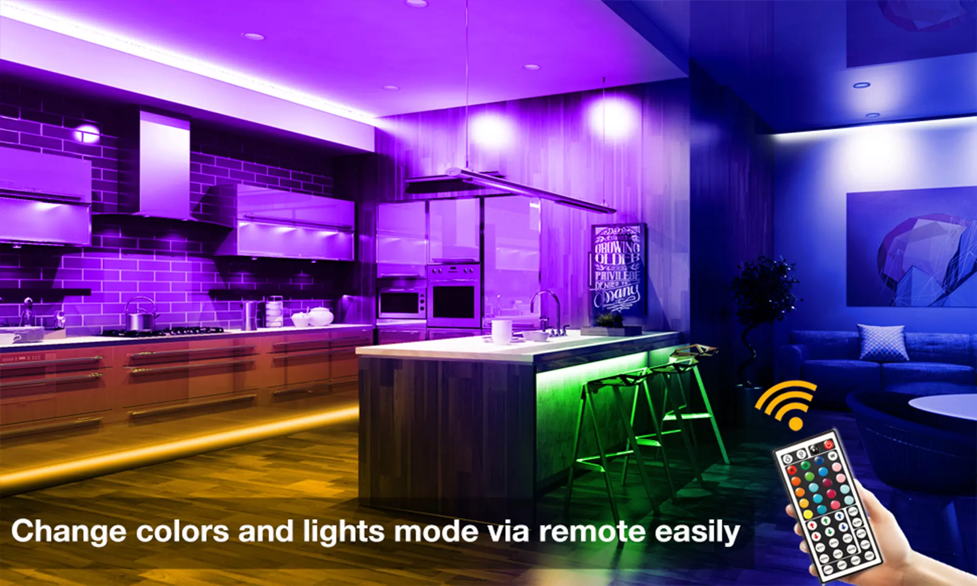 LED Strip Lights RGB Color Changing Led Strips with 44 Keys Remote Control - Second Medium