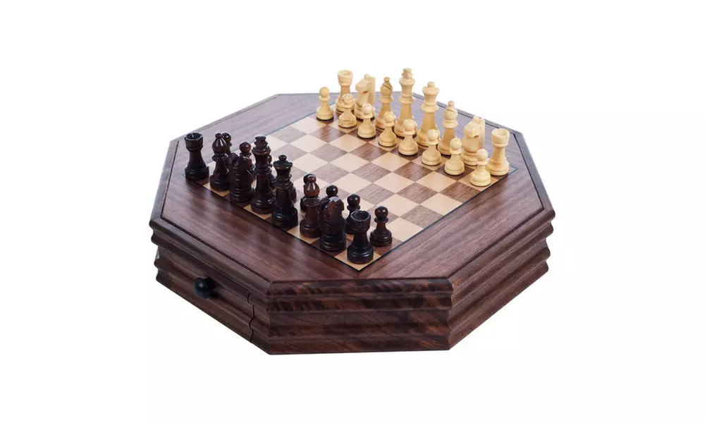 Octagonal Chess and Checkers Set - Primary Image