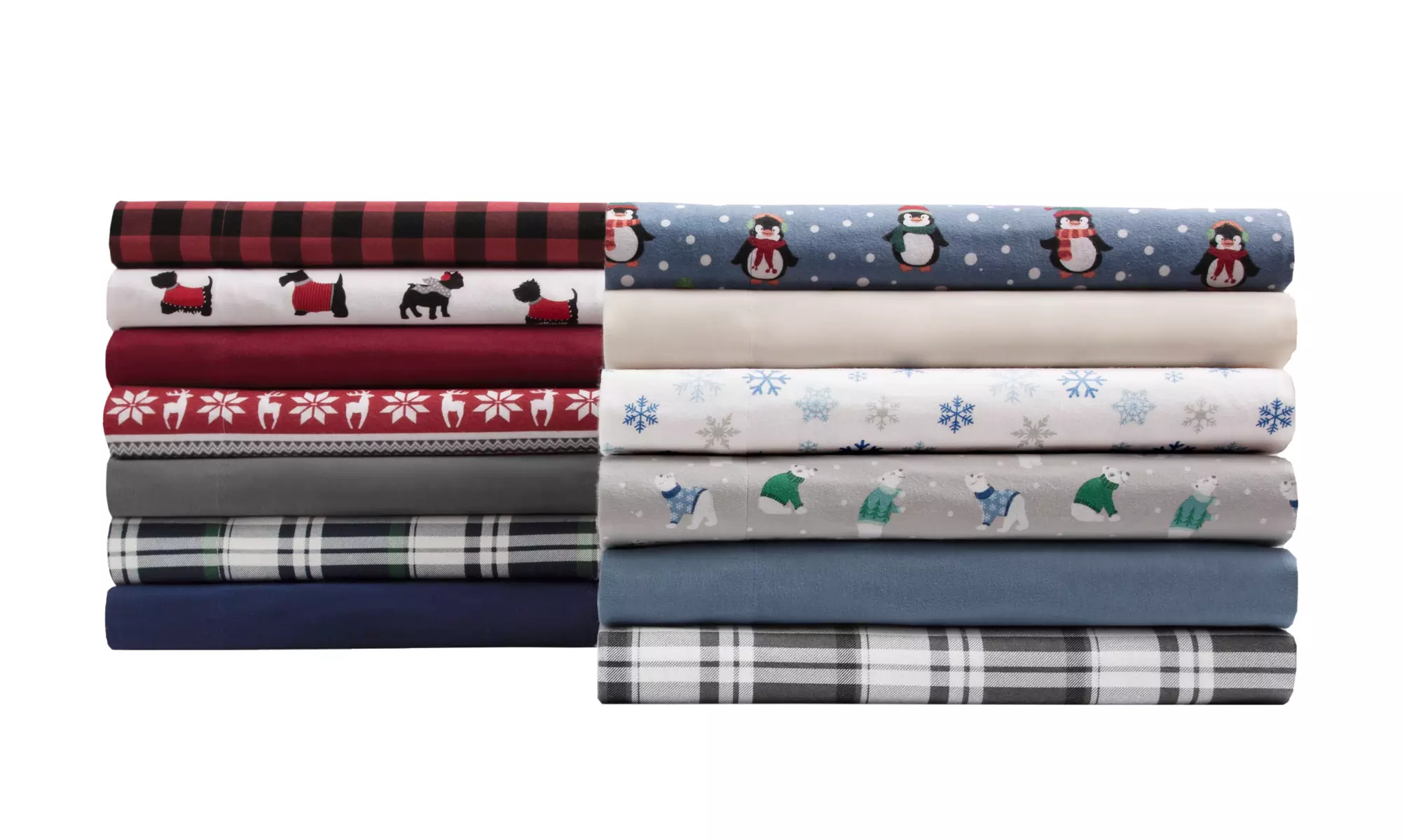 100% Cotton Winter Nights Flannel Sheet Sets - Primary Image