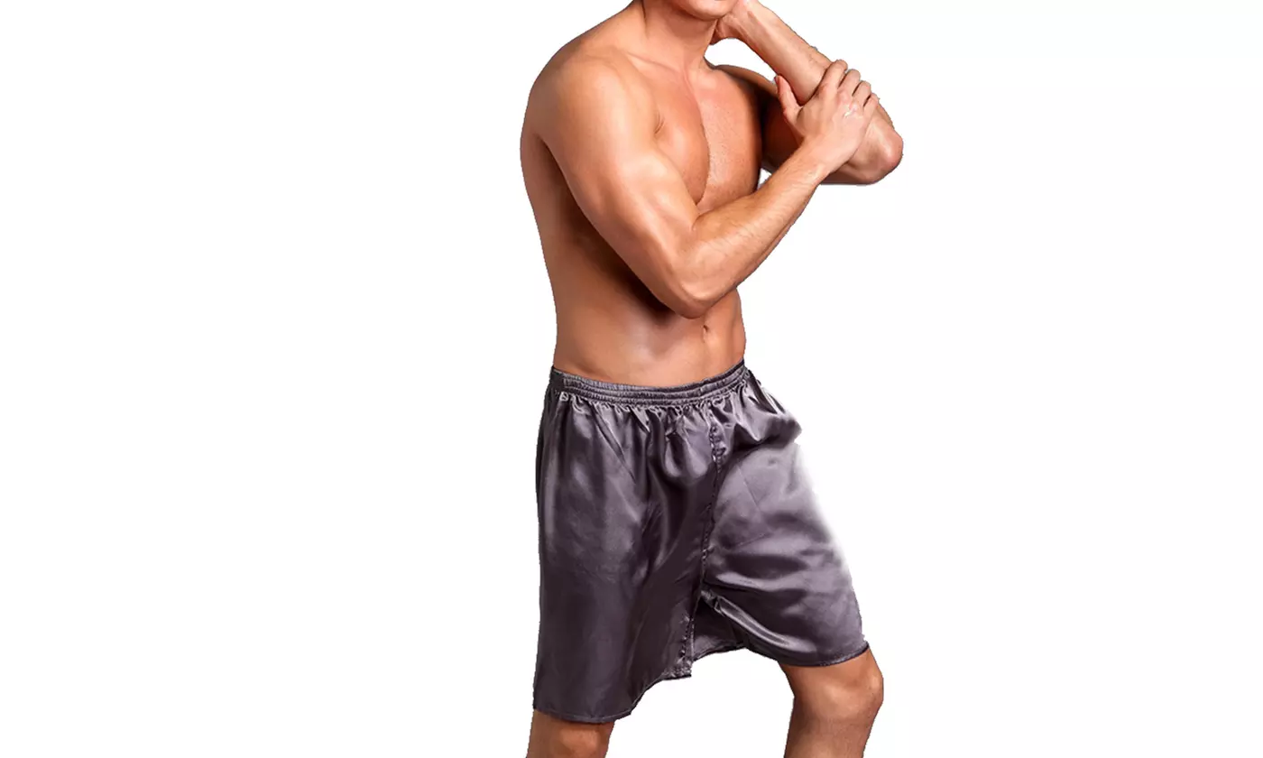 Mens Satin Boxer Shorts Silk Pajama Bottom Lounge Sleep Shorts