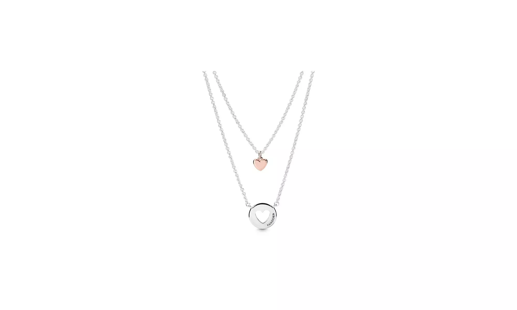 PANDORA Layered Heart PANDORA Rose Necklace - Size: 19.7 inches - 388083-50 - Primary Image
