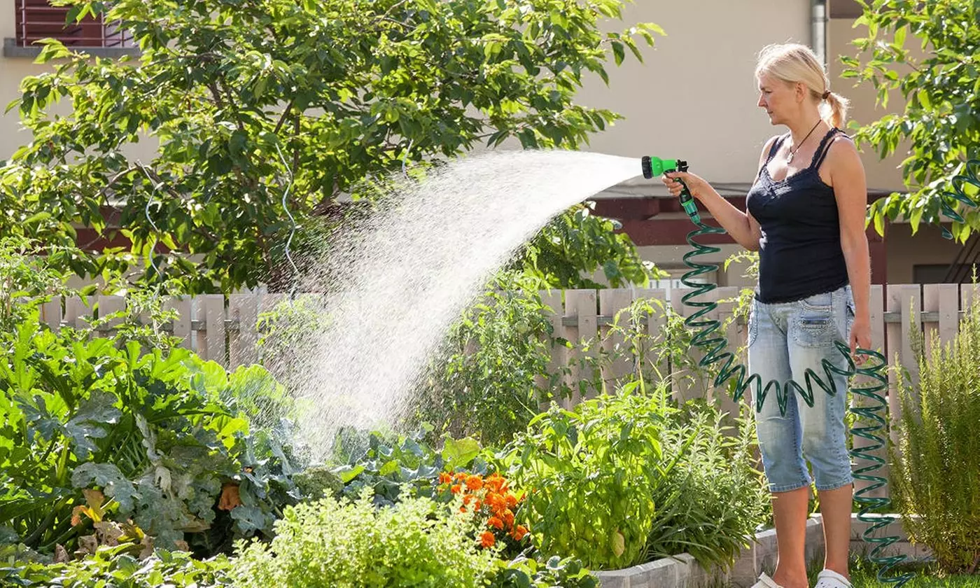 LakeForest EVA Recoil Garden Hose Self-Coiling Water Hose - 24.6FT/49.2FT/65.6FT
