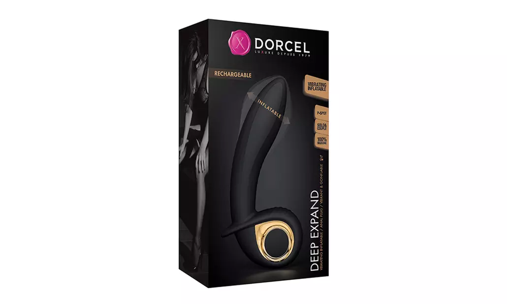Dorcel Deep Expand Inflatable Vibrator - Black/Gold - Second Medium