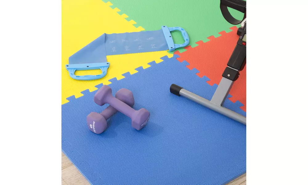 Foam Mat Floor Tiles, Interlocking EVA Foam Padding by Stalwart - 4 Pack - Primary Image