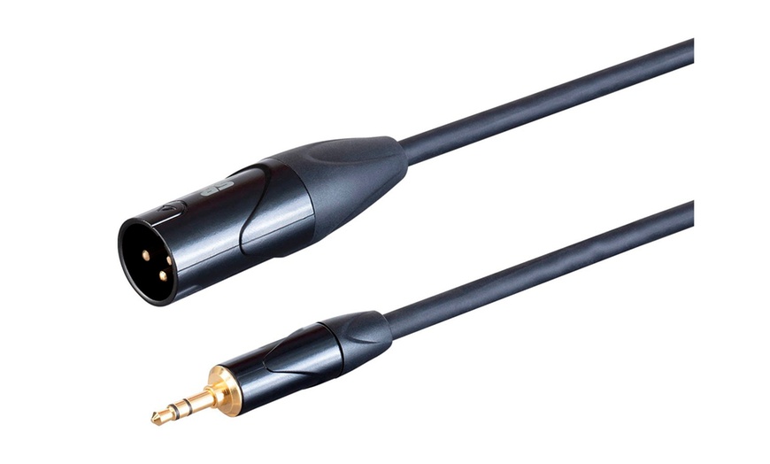 Image 1: Monoprice Stage Right On Tour Cables XLR M to 1 8in TRS M 24AWG Black 6ft