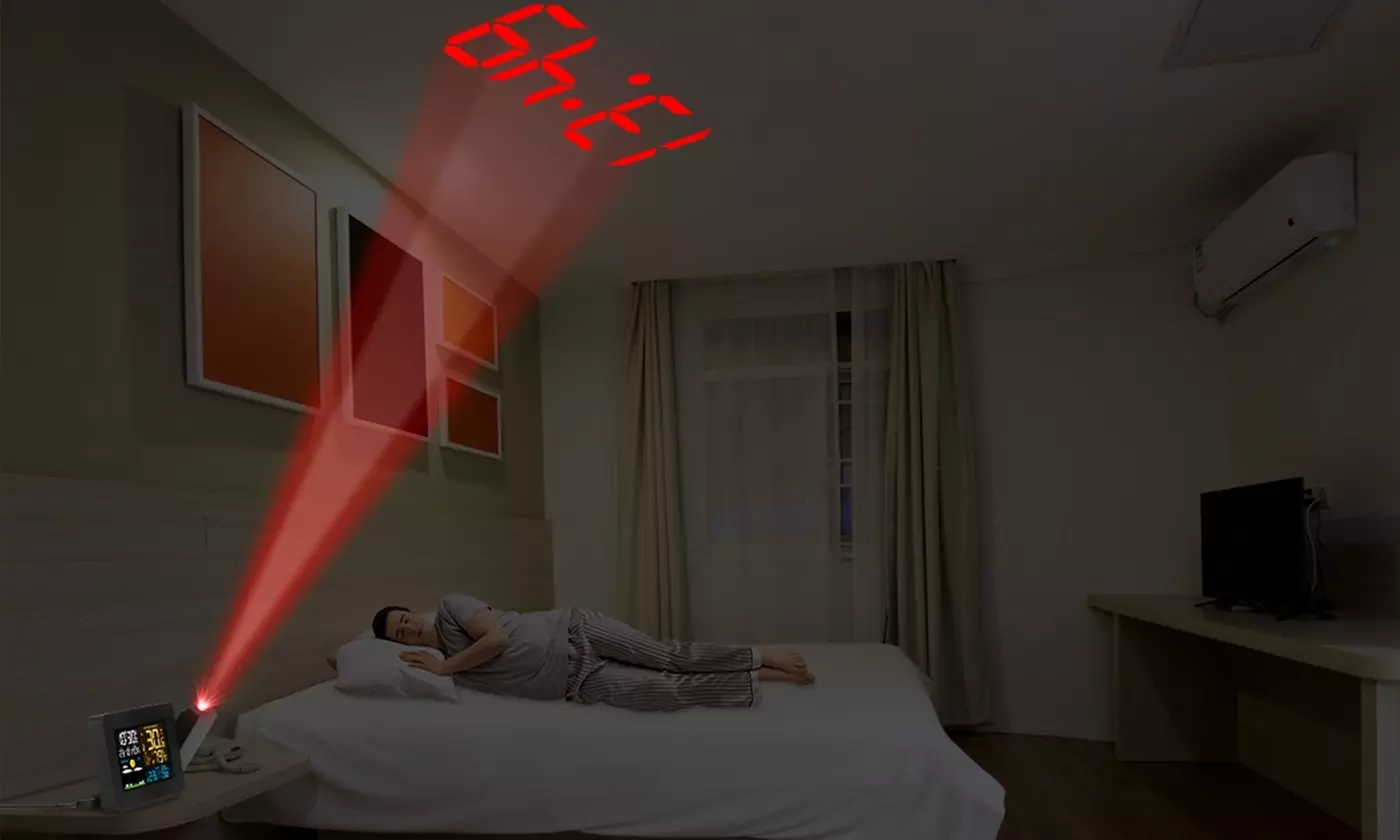 iMounTEK Atomic Digital LED Projection Alarm Clock w/ USB Charging Port