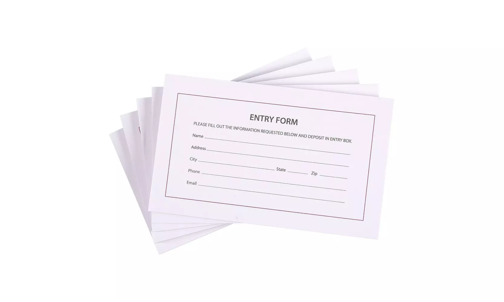Entry Forms 5 Pads 100 Sheets Each Entry Cards for Contest Raffle Ballot Drawing - Primary Image
