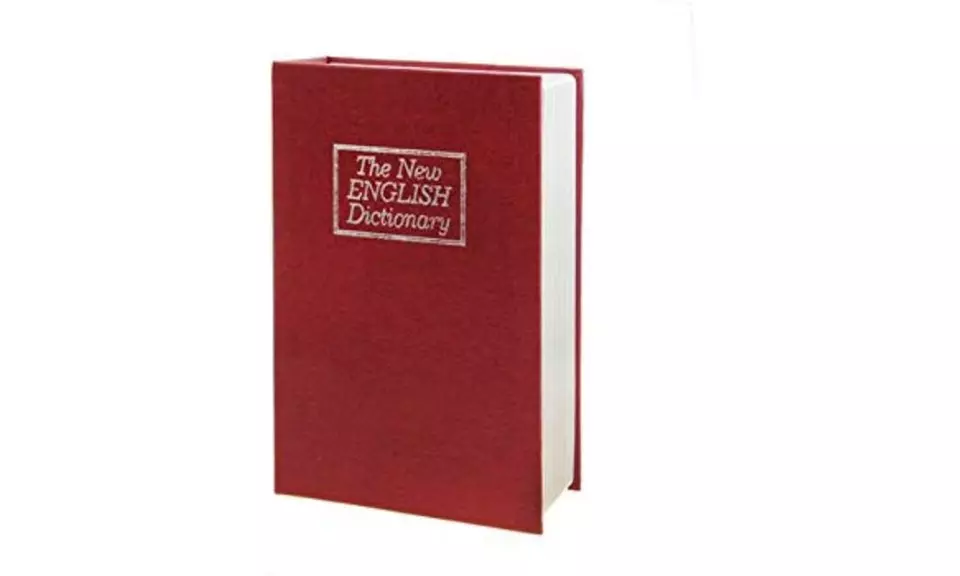 Red Large Home Security Dictionary Book Safe Storage Key Lock Box - Second Medium
