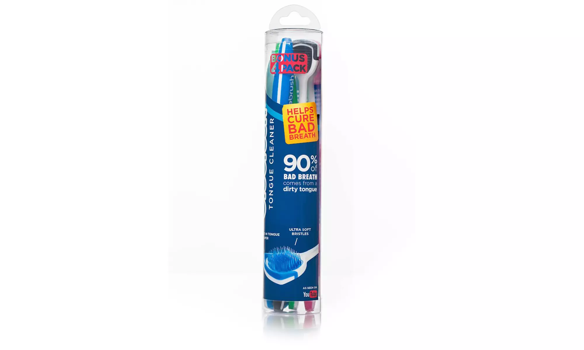 Orabrush Tongue Cleaner Helps Fight Bad Breath -4 Tongue Scrapers - Primary Image