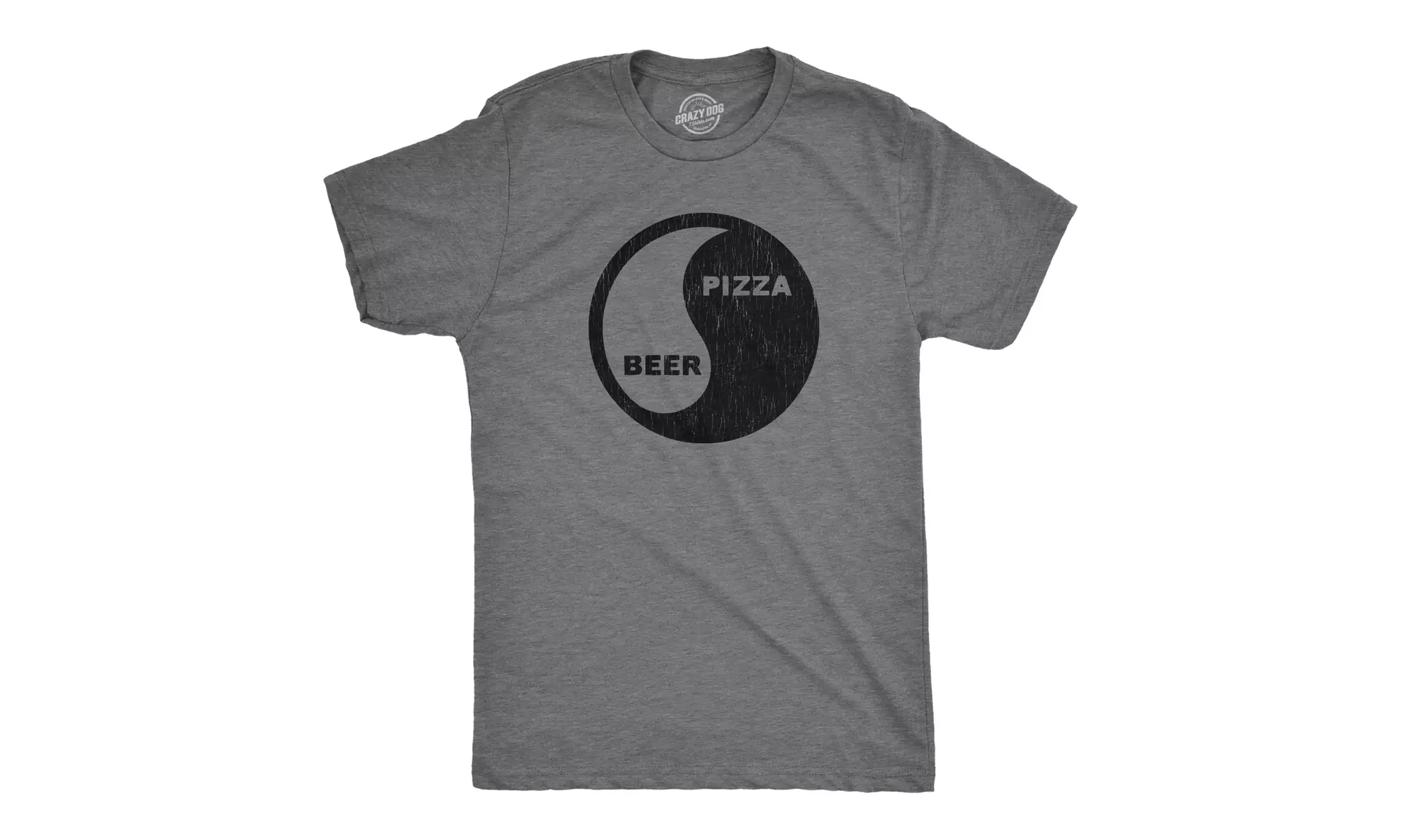 Mens Pizza Beer Yin Yang Tshirt Funny Drinking Party Graphic Novelty Tee - Primary Image