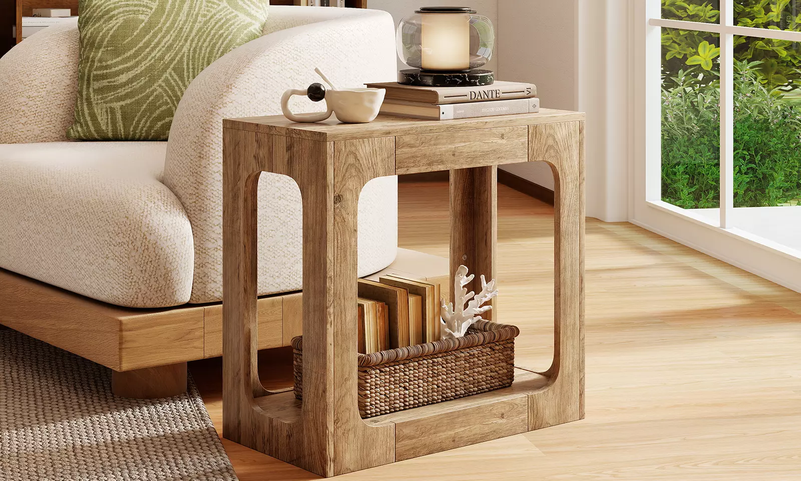 One or Two Costway 2-Tier End Table with Storage Shelf