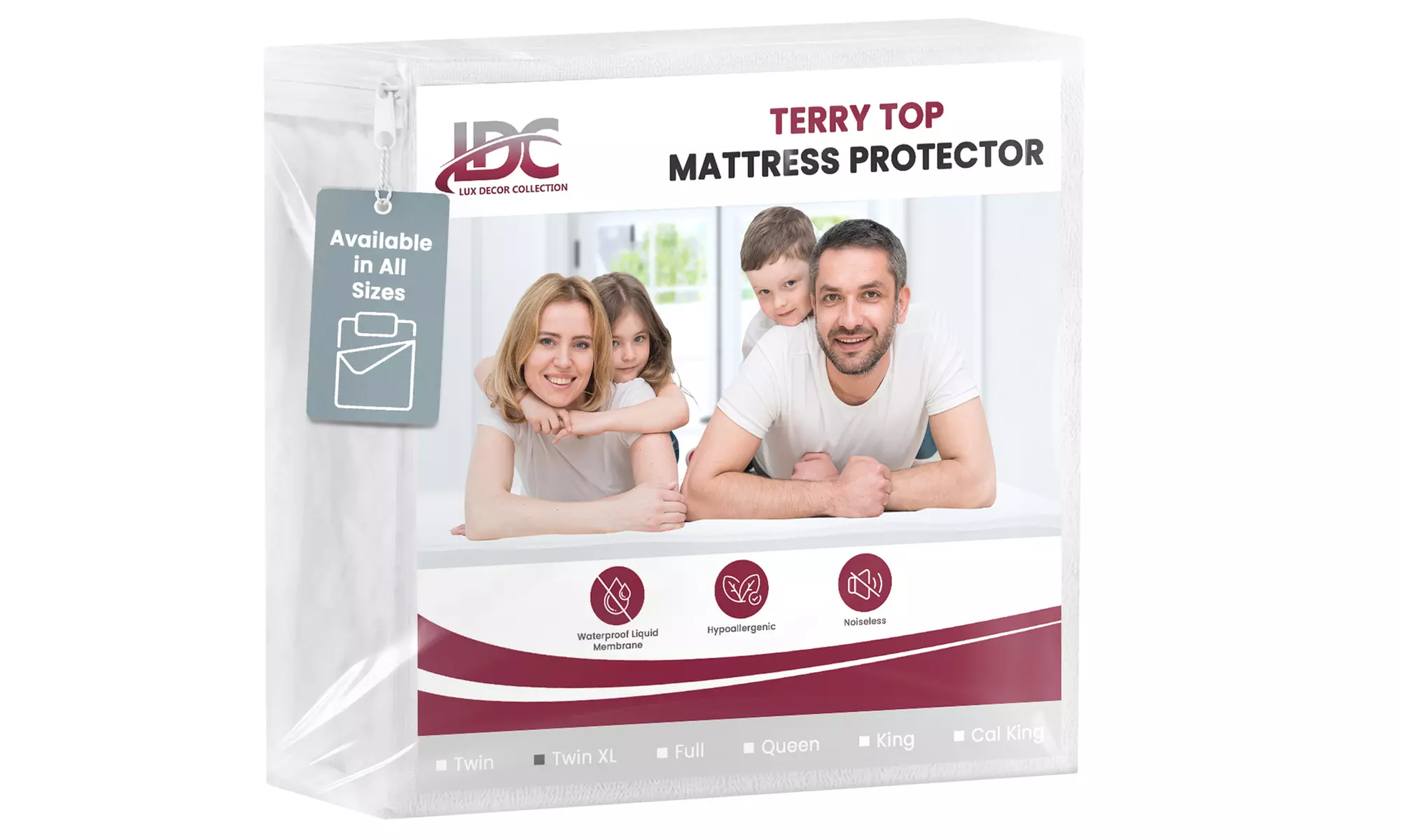 Lux Decor Polycotton Fitted Mattress Protector Waterproof Terry Mattress Topper