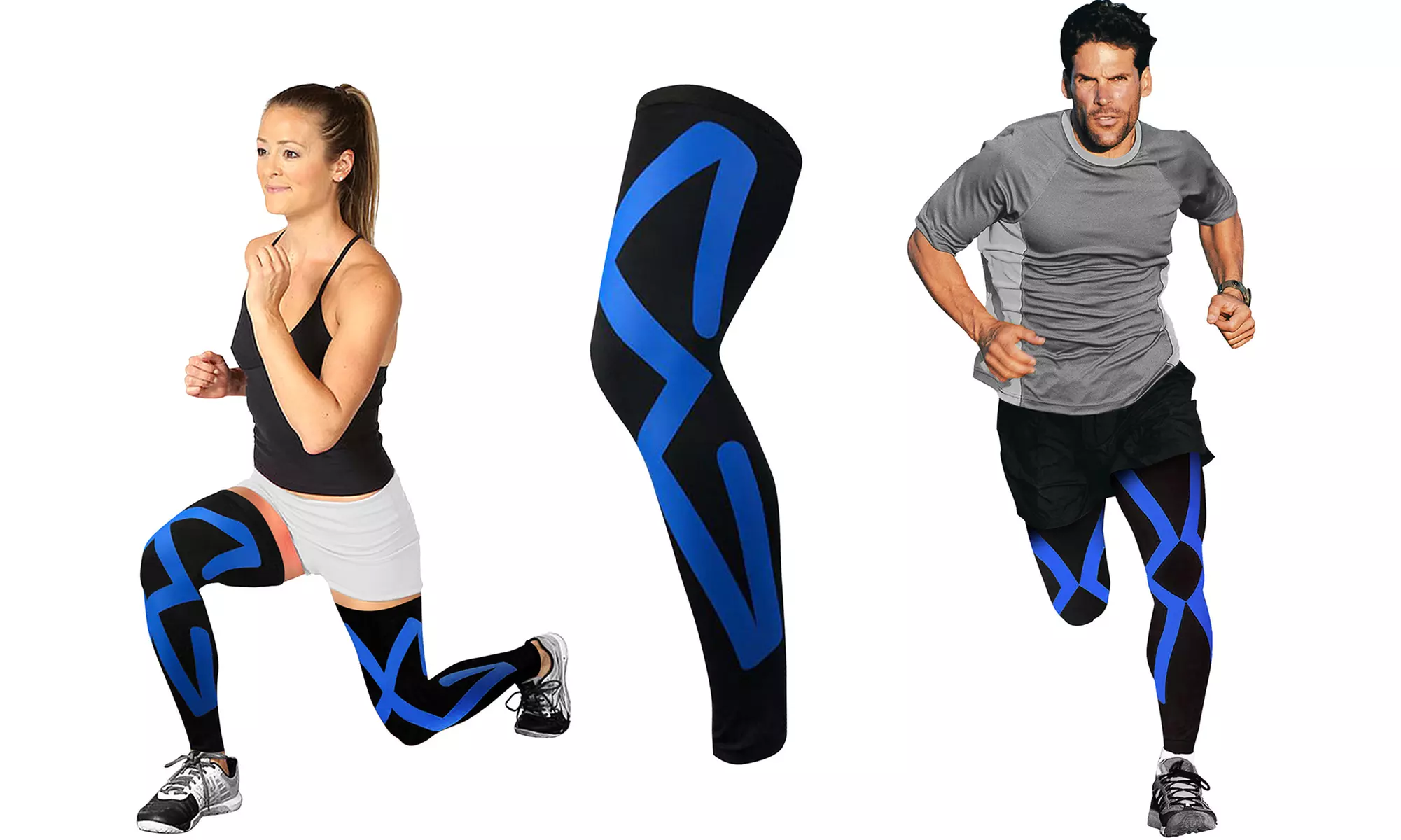 Kinesio Knee and Calf Compression Sleeves (2-Pack)