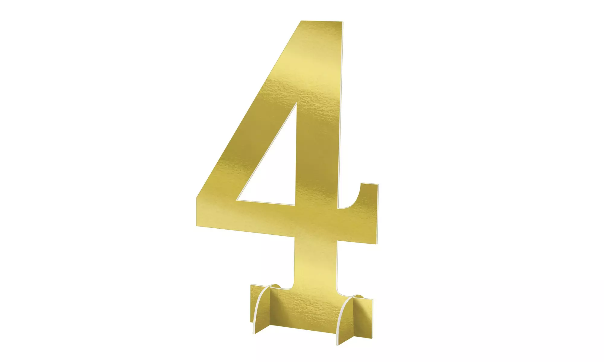 Giant Metallic Gold Number 4 Sign - Second Medium