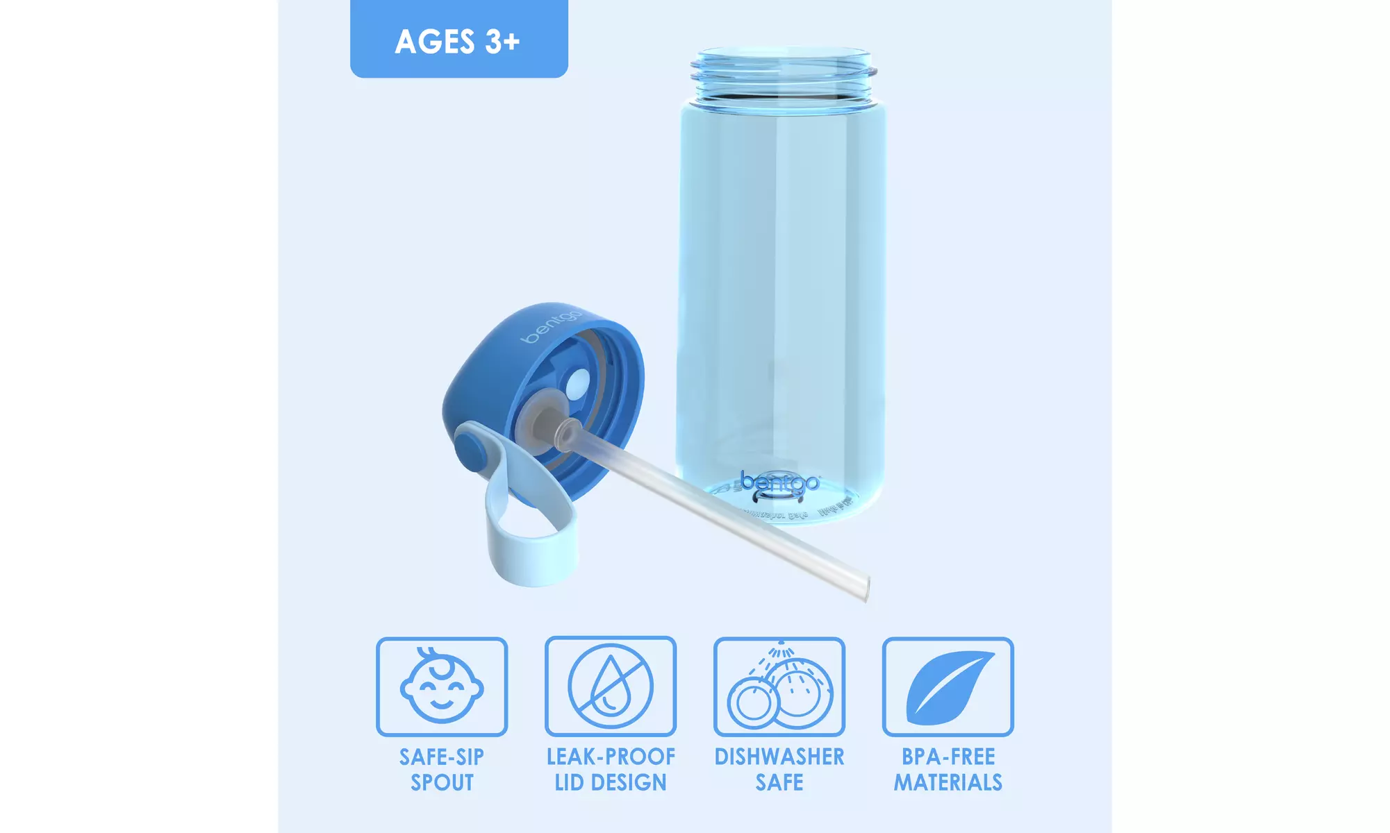 Bentgo Kids Water Bottle (1 and 2 Pack options)