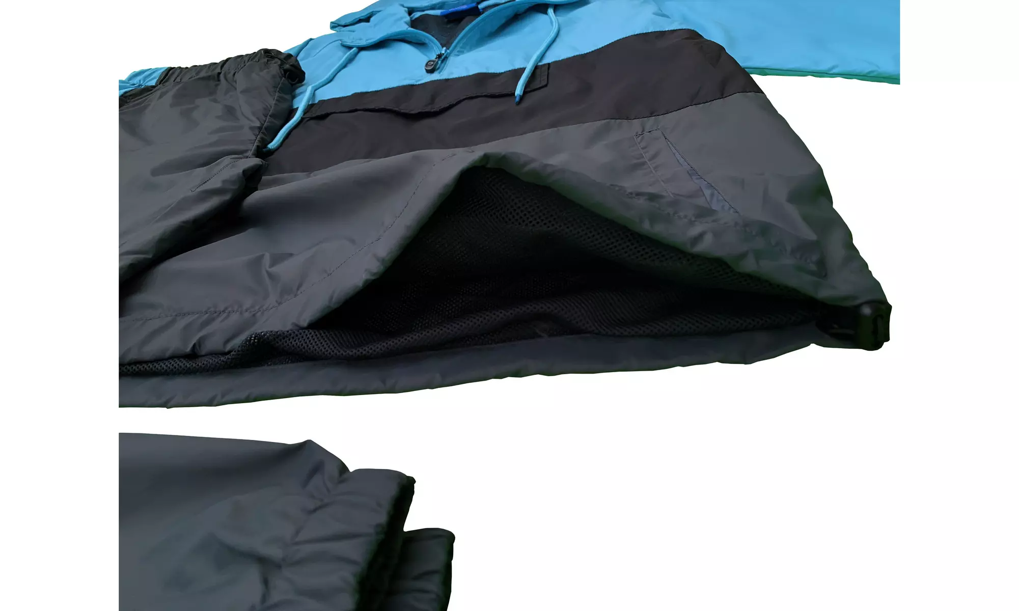 Men's 2-Piece light weight Windbreaker Suit Sauna GYM Set with Mesh Lining 