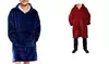 Huggle Soft Warm Blend Fleece Jacket Sweatshirt Comfortable Hooded Robe Blanket