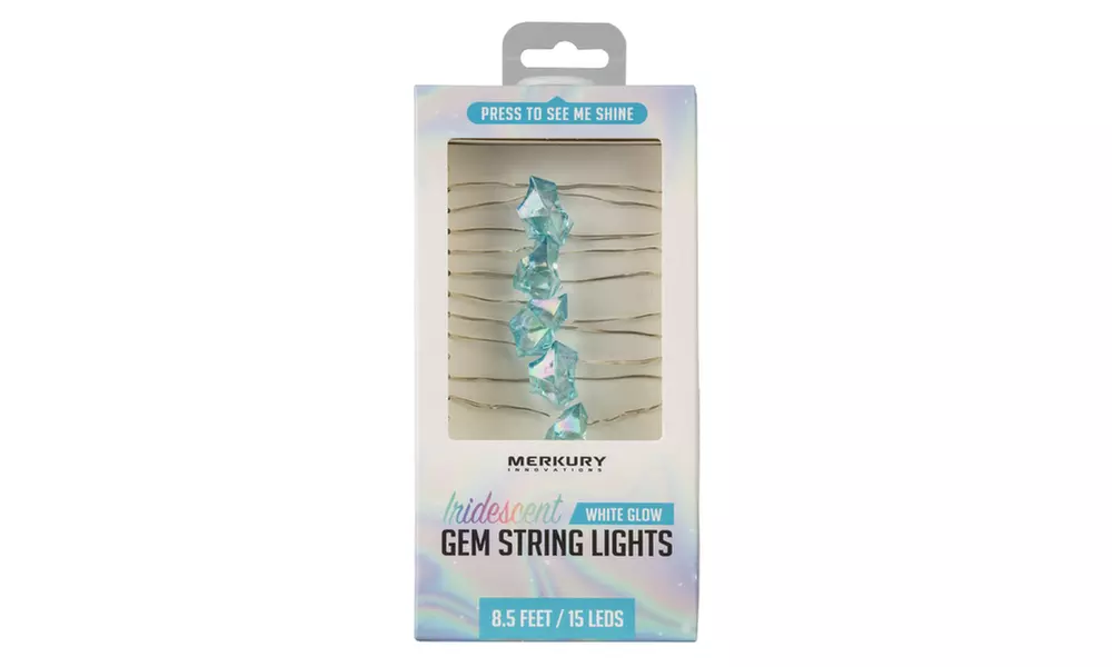 Merkury Innovations Iridescent Gem String Lights with "Try-Me" button - Primary Image