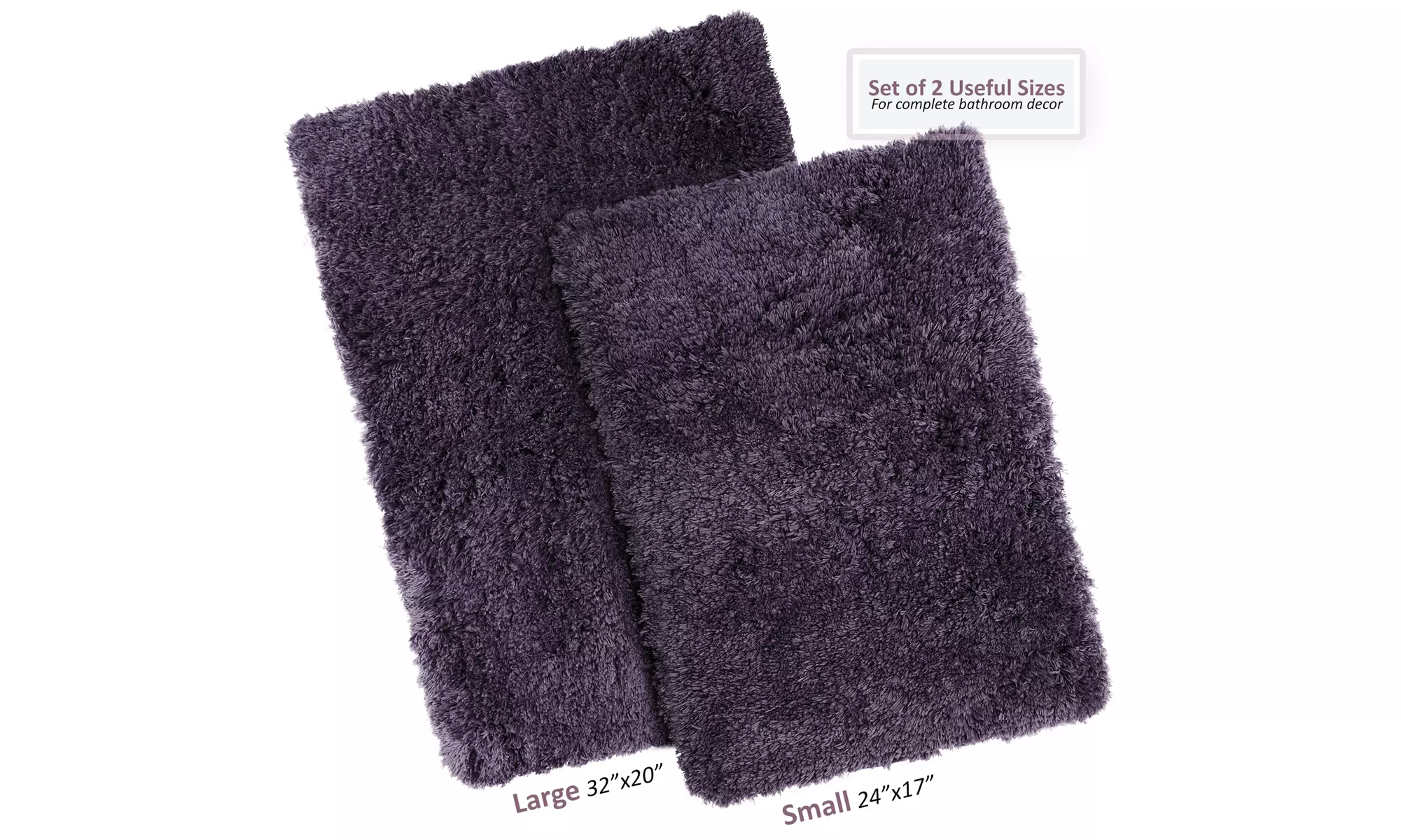 Clara Clark Non-slip Shaggy Bath Rug Set