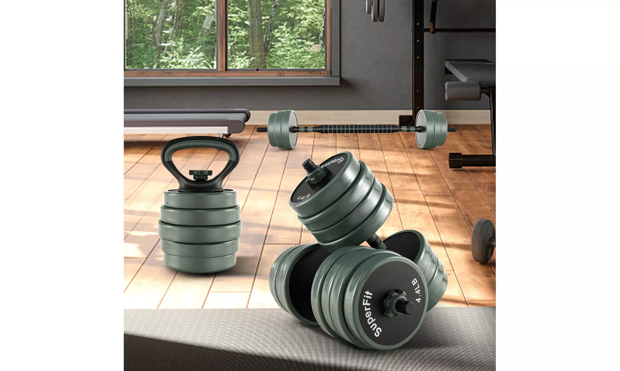 Costway 4 in 1 Adjustable Weight Dumbbell Set 47lbs Free Weight Set