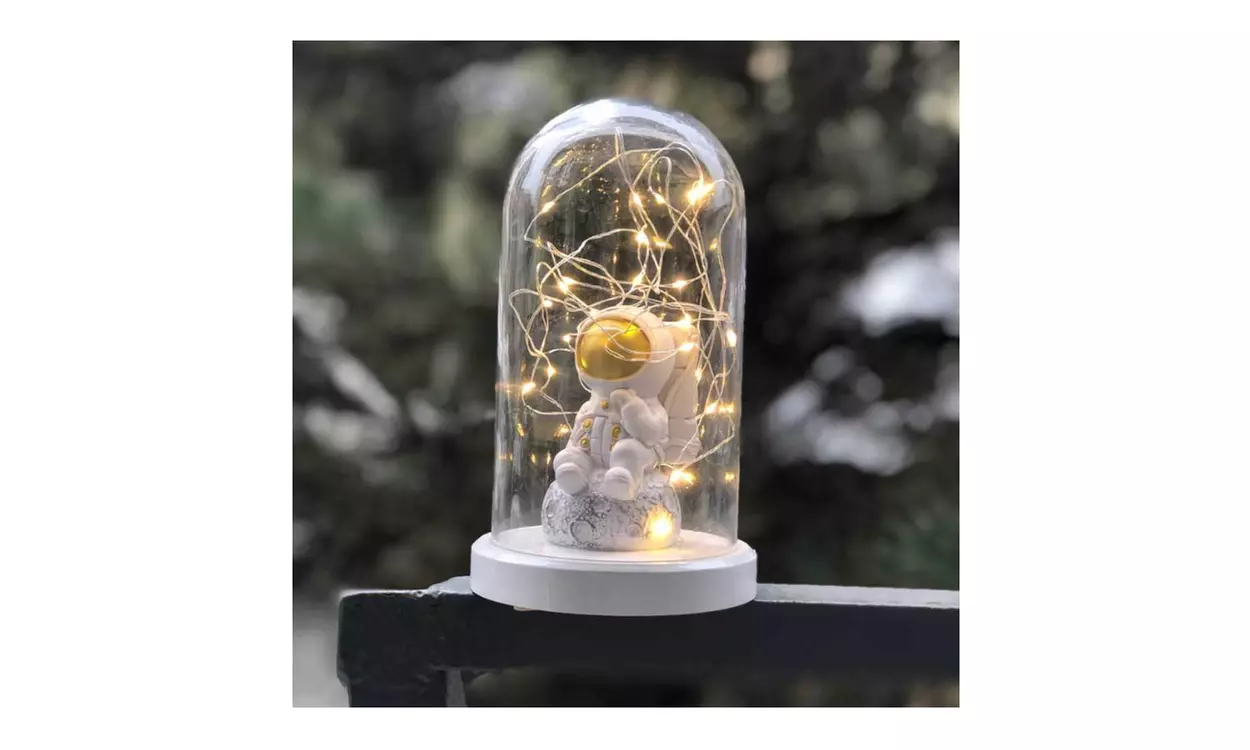By-Lamp Gold Astronaut Figure Glass Lantern Lamp - Primary Image