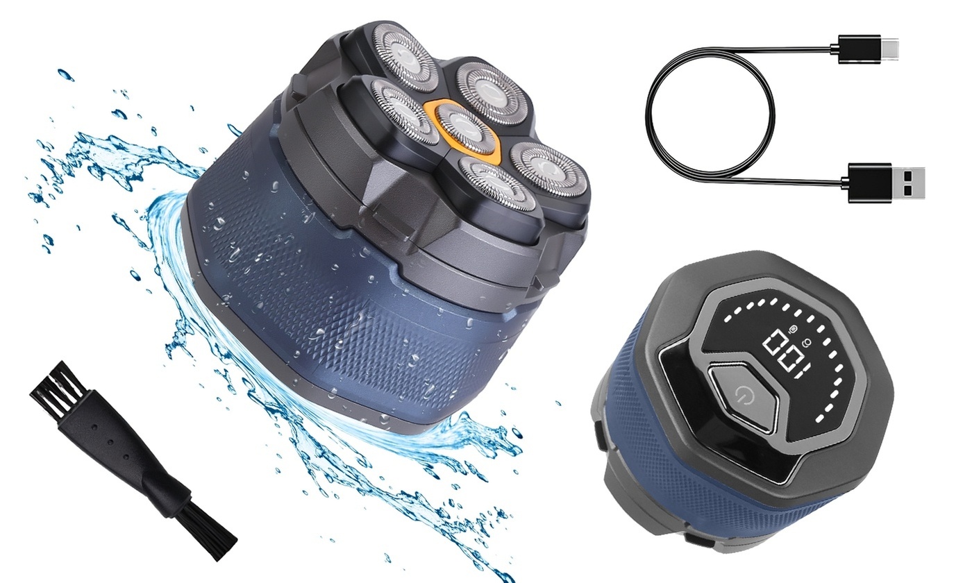 iMounTEK Men's Cordless 6D Electric Head Shaver with Magnetic Floating Head