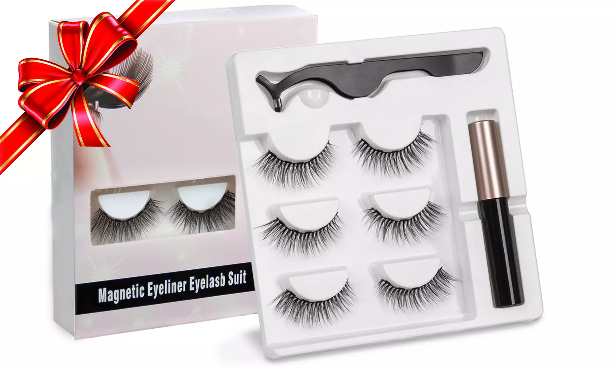 Ultimate Long Lasting Magnetic Eyelash and Eyeliner Kit - 3 Pairs of Lashes - Primary Image