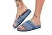 Women Denim Non-slip Flat Slippers Flip Flops Casual Shoes for Outdoor Beach - Second Medium