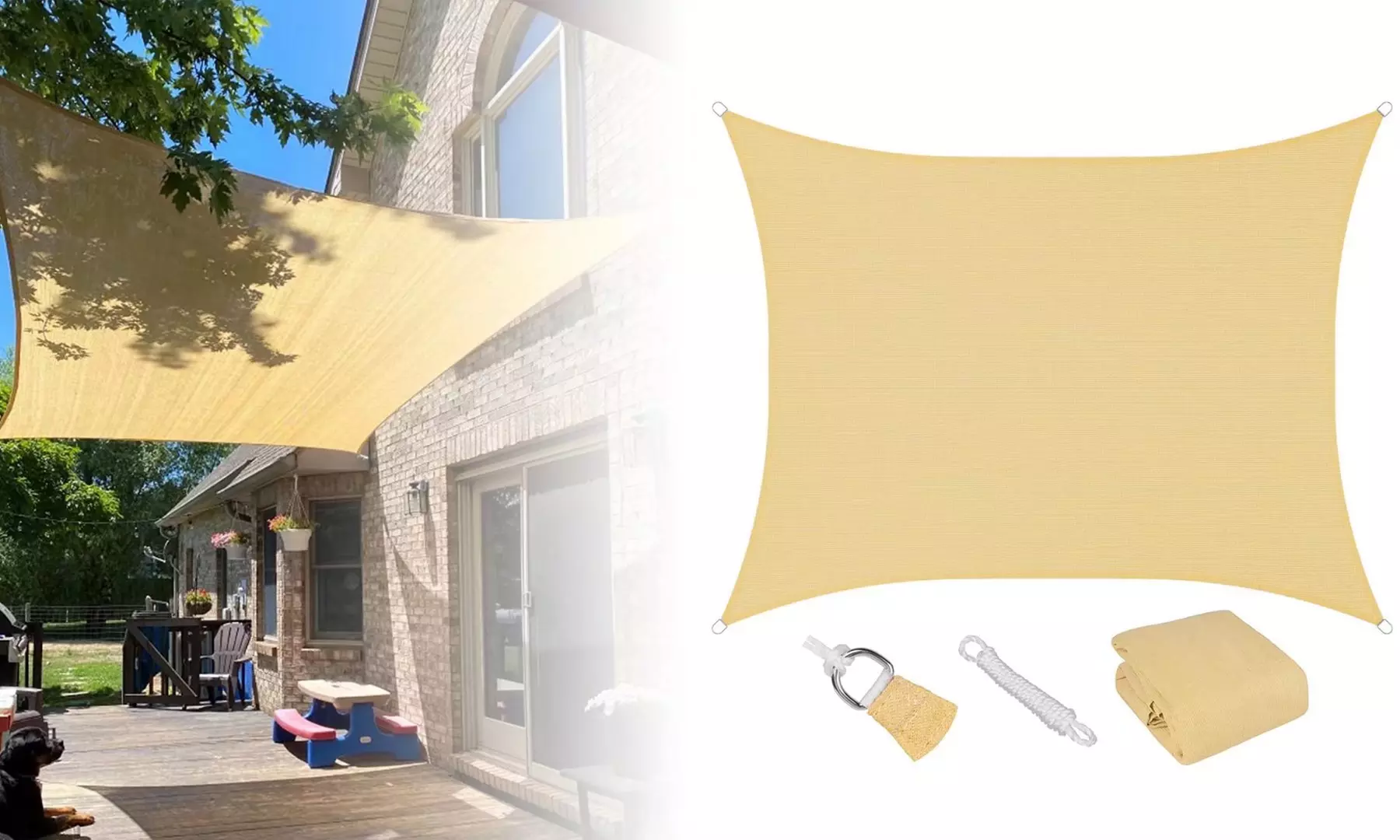 13 x 10 ft  Patio Sun Shade Rectangle Waterproof UV Block Sunshade Sail Canopy - Primary Image