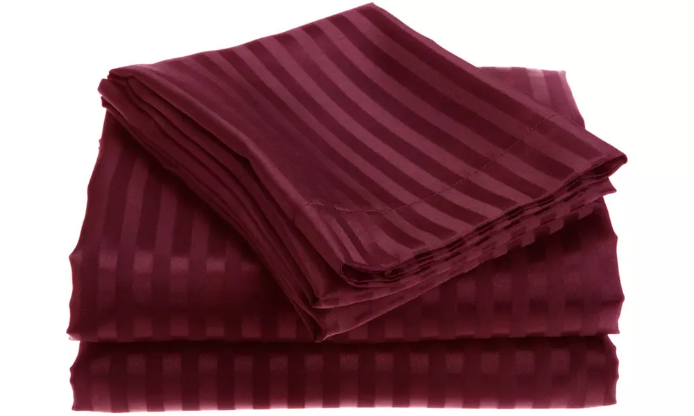 Luxury Home Embossed Stripe 4-Piece Sheet Set - Primary Image