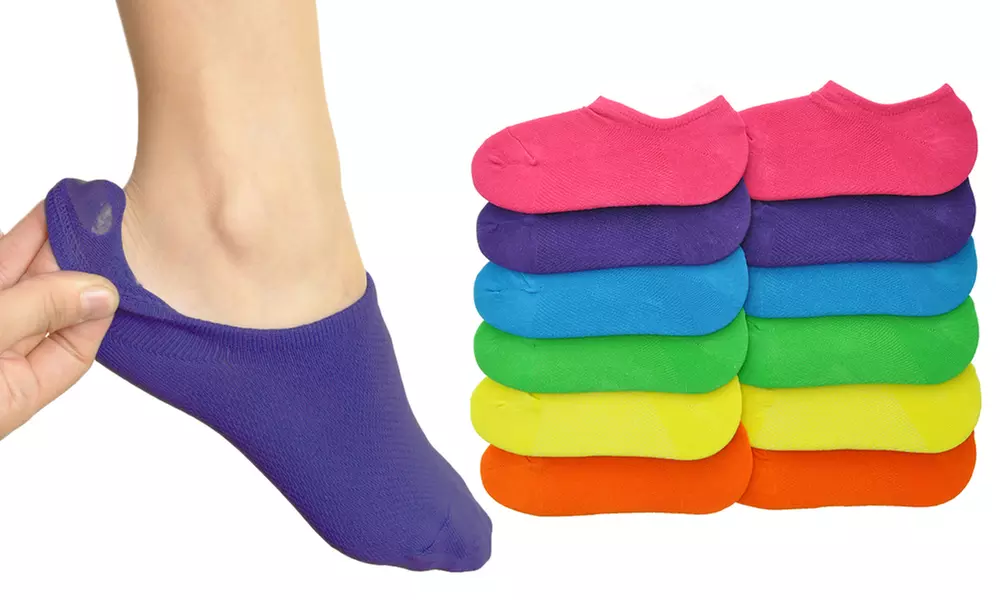 Angelina No-Show Socks with Silicone Heel (12-Pair-Pack)