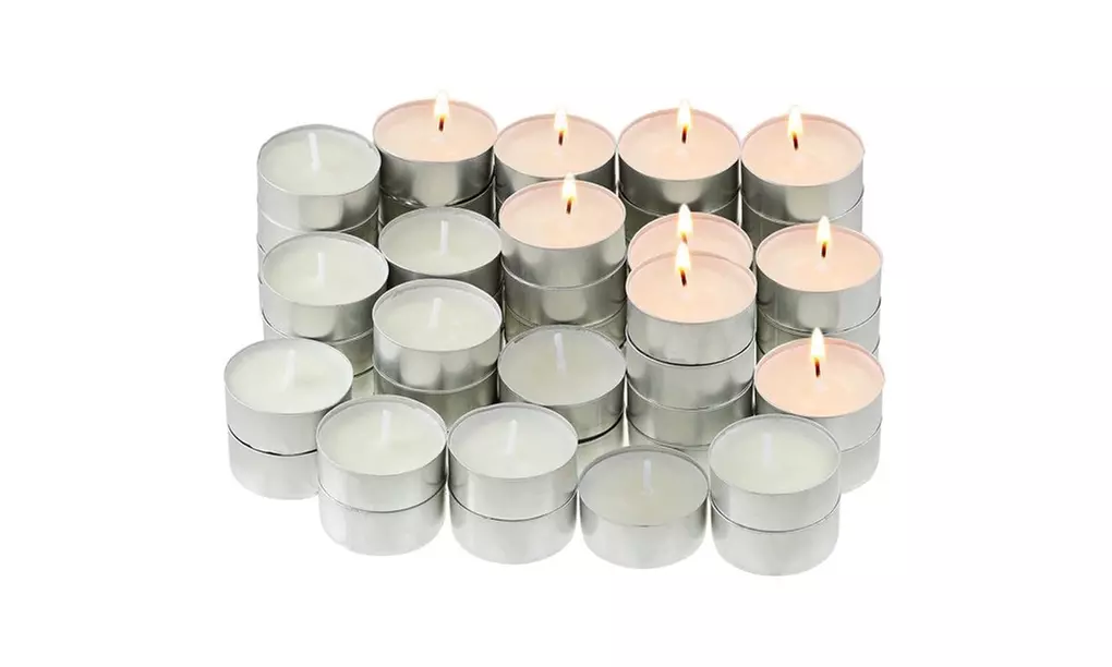 Greenco Unscented Tea Light Candles White Bulk Pack of 100 - Second Medium