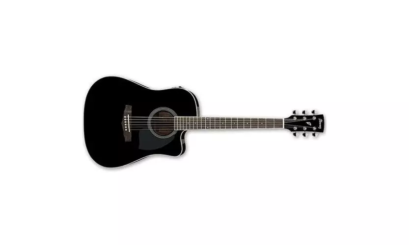 Ibanez PF15ECE PF Dreadnought Cutaway Acoustic-Electric Cutaway Guitar (Black) - Primary Image