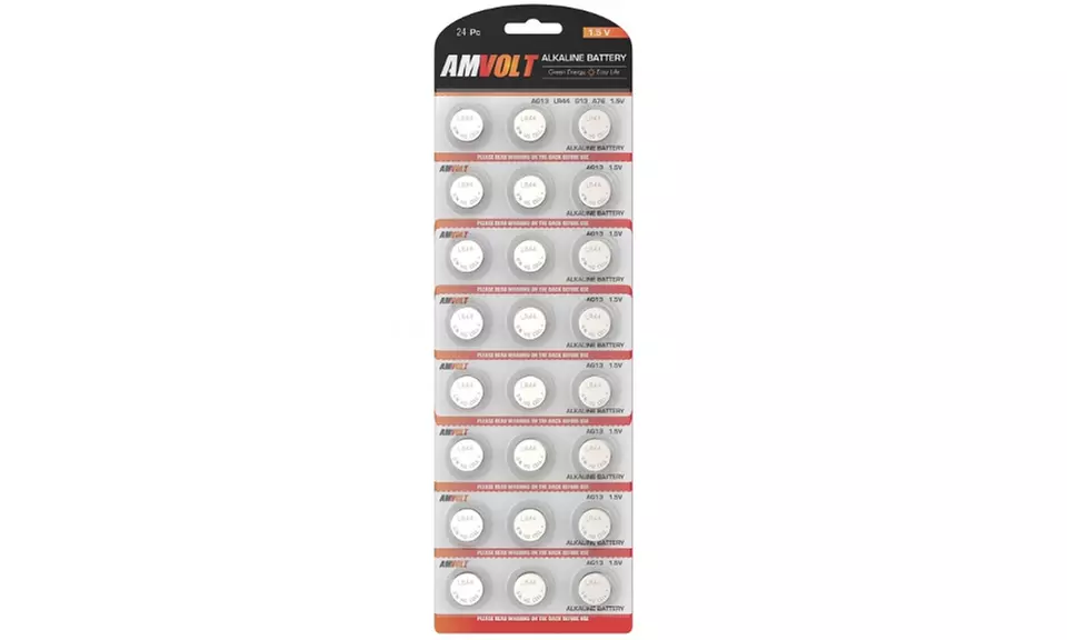 AmVolt 24 Pack LR44 AG13 Batteries, Premium Alkaline 1.5 Volt - Primary Image
