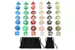 Polyhedral Board Rpg Mtg Game Dice 6 Sets 4d 6d 8d 10d 12d 20d Plus 6 Pouch - Second Medium