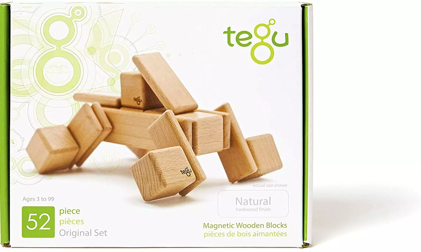 52 Piece Tegu Original Magnetic Wooden Block Set, Natural - Primary Image