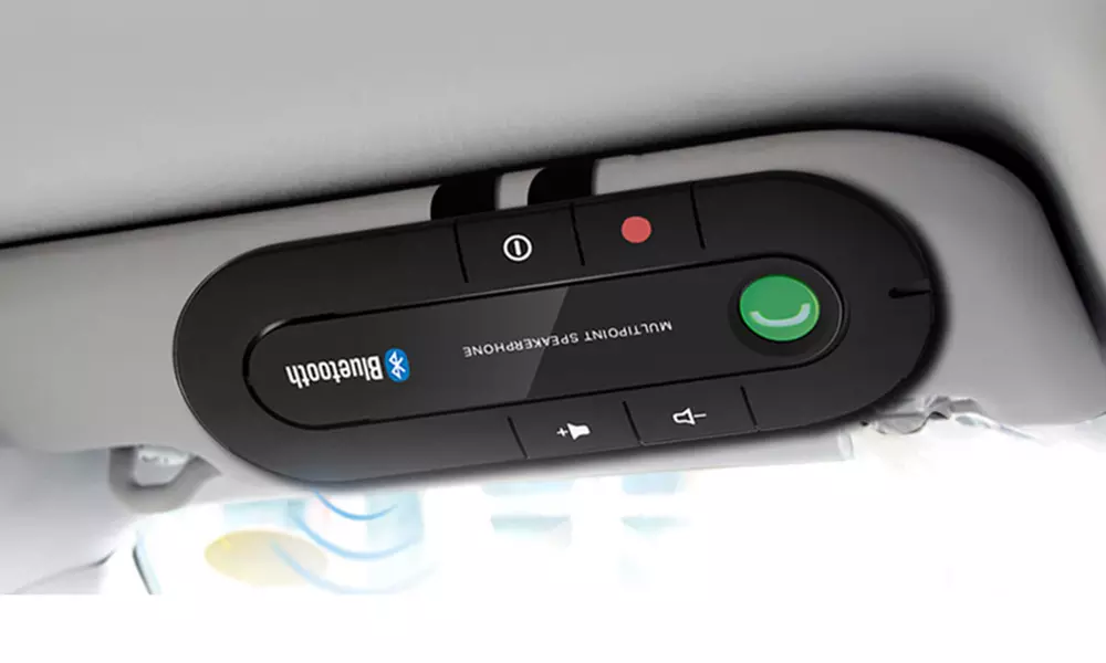 Sun Shield Handsfree Bluetooth Car Kit Visor Audio Receiver Speakerphone - Primary Image