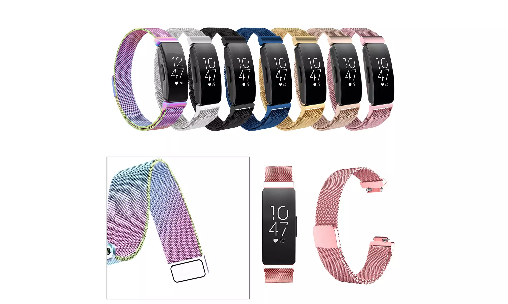 Milanese Quick Release Wrist Strap For Fitbit Inspire HR/Inspire 2/Inspire/Ace 3 - Primary Image