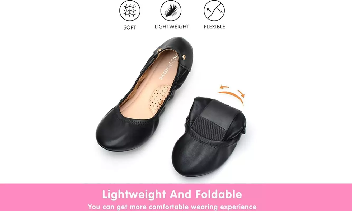Women Commuter Shoes Foldable Ballerina Flats