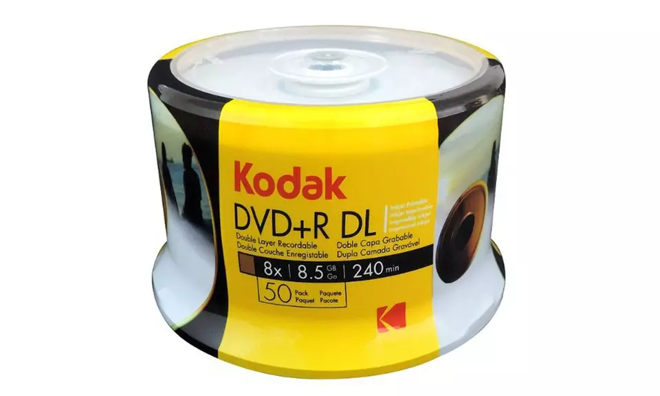 100 Kodak 8X Blank DVD&R DL Dual Double Layer 8.5 GB Media Disc - Primary Image