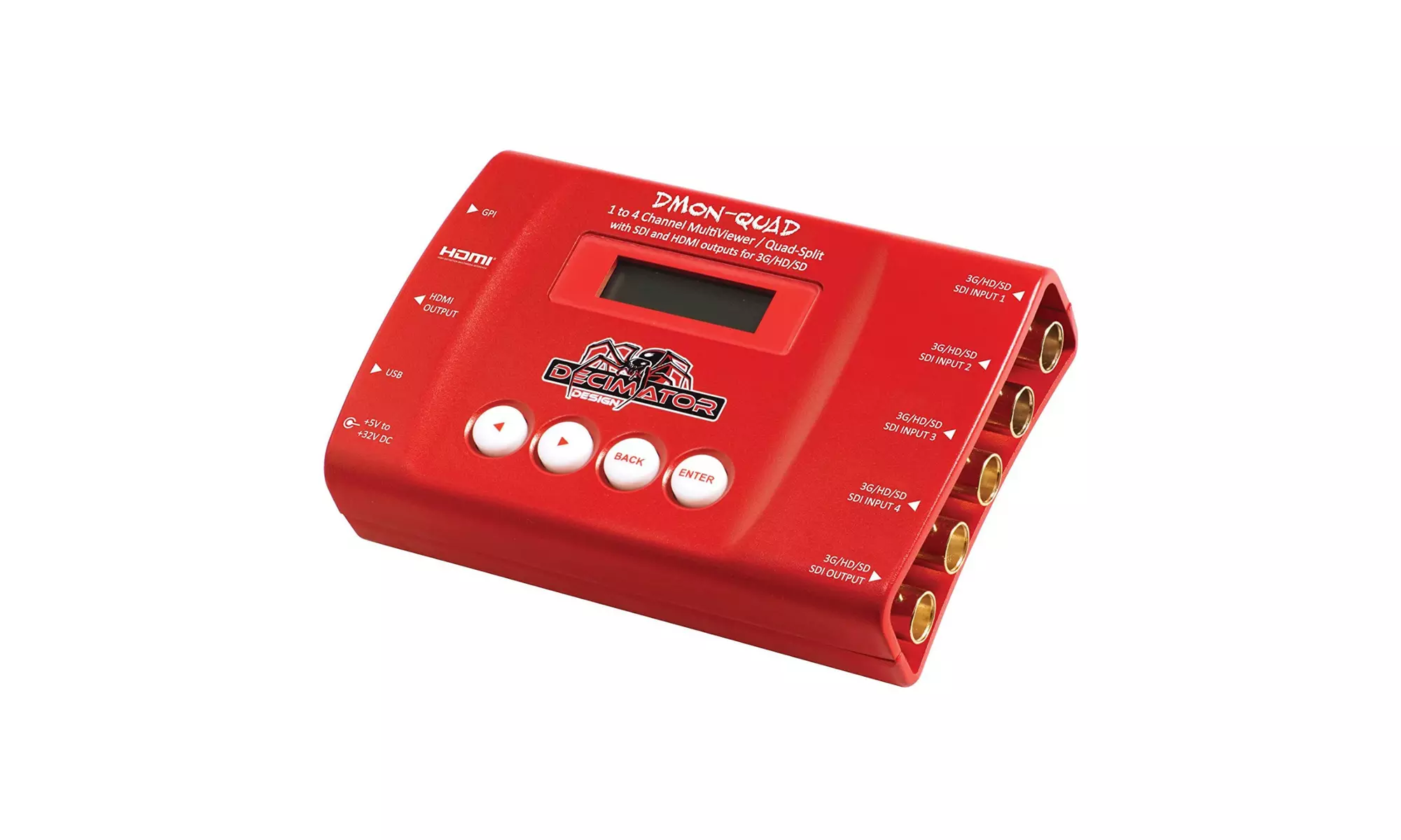 Decimator DMON-Quad 4-Channel 3G/HD/SD-SDI Quad Split Multiviewer - Primary Image