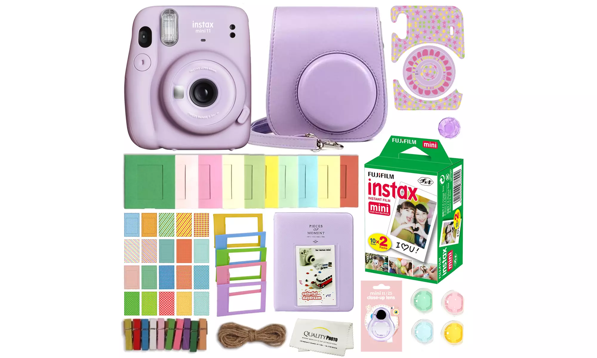 Fujifilm Instax Mini 11 Instant Camera with Case, 20 Films, and Accessories Kit
