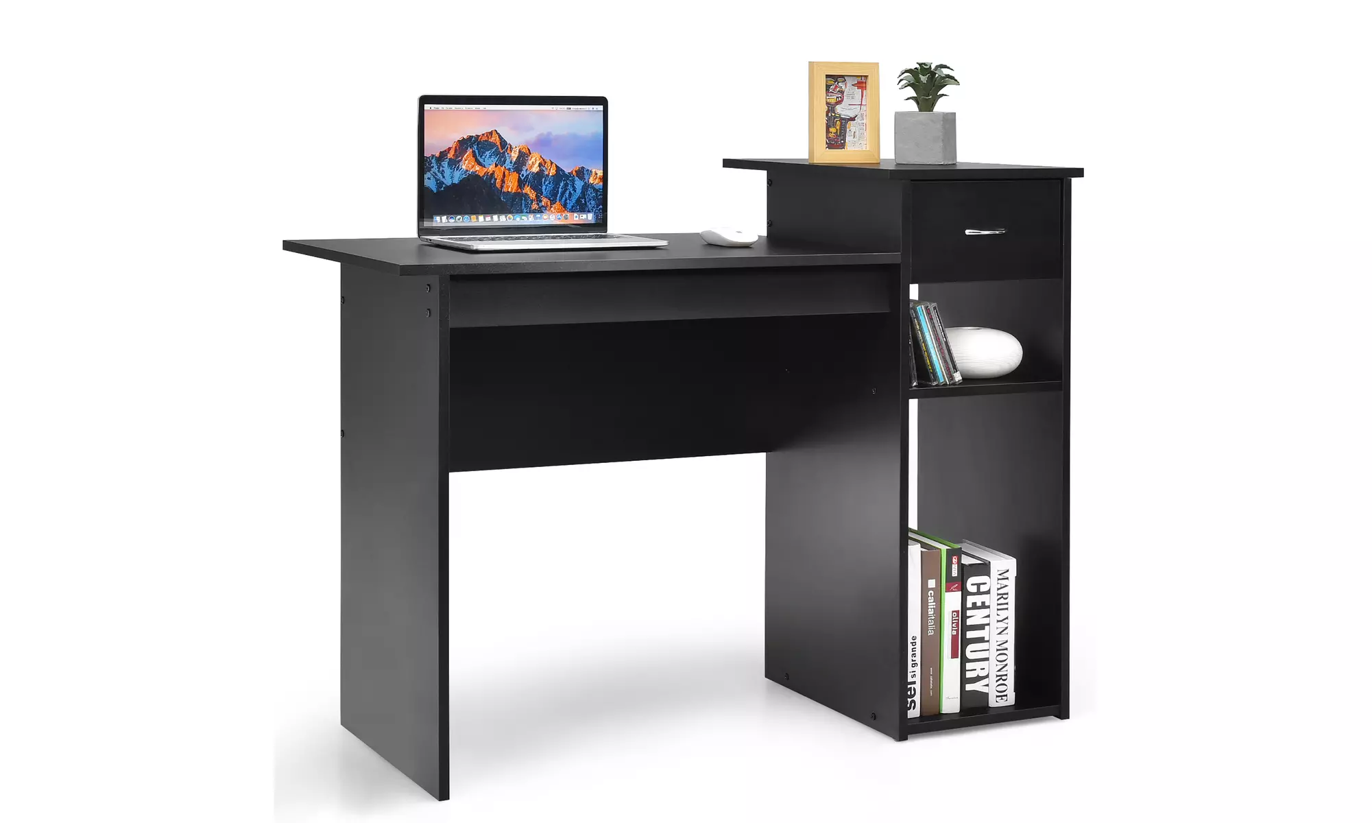 Costway Computer Desk PC Laptop Table w/ Drawer and Shelf Home Office - Primary Image