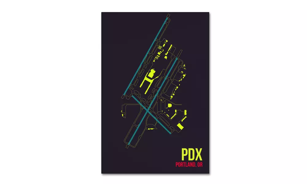 08 Left 'PDX Airport Layout' Canvas Art - Primary Image
